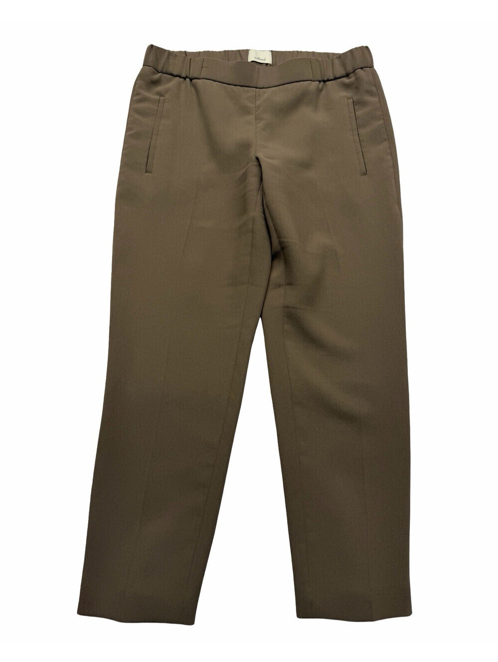 Aritzia Wilfred Darontal Pants Crepe Cropped Trousers Brown Taupe Size US 4